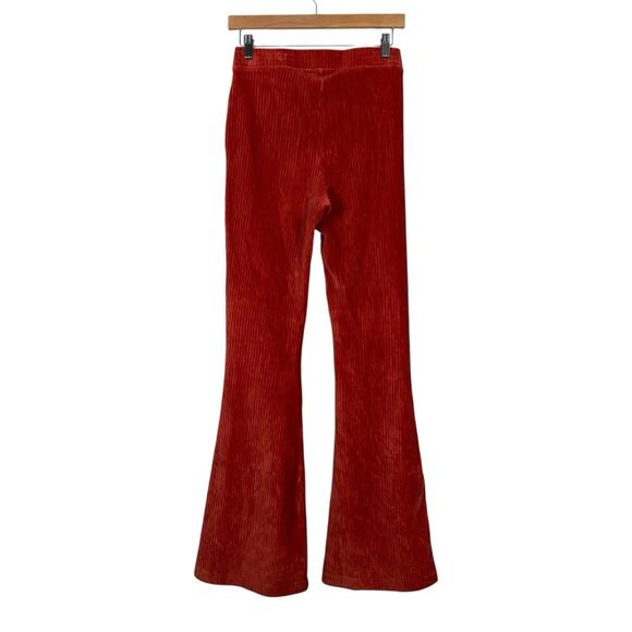 Aerie Groove On Velour High Waisted Flare Pants Womens S Orange Retro 70s - Picture 6 of 8